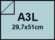 carta SimilLino Zanders BluChiaro130, 125gr, a3l per rilegatura, cartonaggio, formato a3l (29,7x50cm), 125 grammi x mq bra229a3l