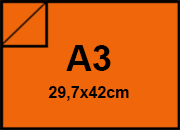 carta SimilTela Fedrigoni ARANCIO, 125gr, a3 per rilegatura, cartonaggio, formato a3 (29,7x42cm), 125 grammi x mq bra232a3