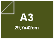 carta SimilLino Fedrigoni VerdreOliva, 125gr, a3 per rilegatura, cartonaggio, formato a3 (29,7x42cm), 125 grammi x mq bra218a3