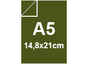 carta SimilTela Fedrigoni verdeOLIVA, 125gr, a5 per rilegatura, cartonaggio, formato a5 (14,8x21cm), 125 grammi x mq bra234a5