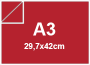 carta SimilTela Zanders 111rossoCHIARO, 125gr, a3 per rilegatura, cartonaggio, formato a3 (29,7x42cm), 125 grammi x mq bra242a3