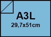 carta SimilTela Zanders 130bluCHIARO, 125gr, a3l per rilegatura, cartonaggio, formato a3l (29,7x50cm), 125 grammi x mq.