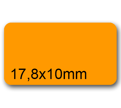 wereinaristea EtichetteAutoadesive 17,8x10mm(10x17,8) CartaARANCIONE Angoli arrotondati, 270 etichette su foglio A4 (210x297mm), adesivo permanente, per ink-jet, laser e fotocopiatrici .