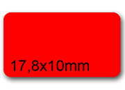 wereinaristea EtichetteAutoadesive 17,8x10mm(10x17,8) CartaROSSA Angoli arrotondati, 270 etichette su foglio A4 (210x297mm), adesivo permanente, per ink-jet, laser e fotocopiatrici  bra2964RO