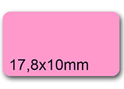 wereinaristea EtichetteAutoadesive 17,8x10mm(10x17,8) CartaROSA Angoli arrotondati, 270 etichette su foglio A4 (210x297mm), adesivo permanente, per ink-jet, laser e fotocopiatrici  BRA2964RS