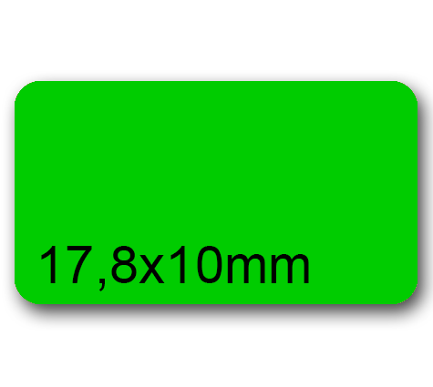 wereinaristea EtichetteAutoadesive 17,8x10mm(10x17,8) CartaVERDE Angoli arrotondati, 270 etichette su foglio A4 (210x297mm), adesivo permanente, per ink-jet, laser e fotocopiatrici .