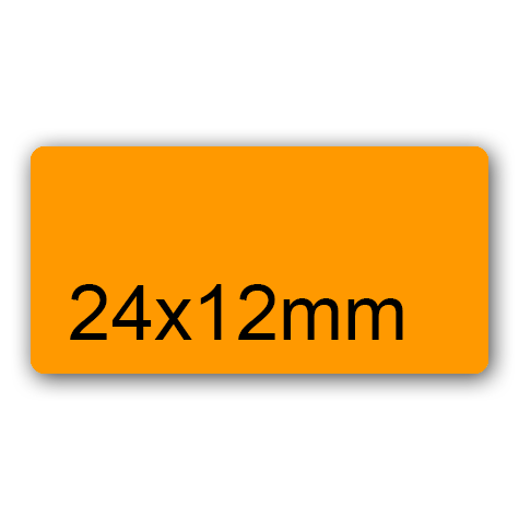 wereinaristea EtichetteAutoadesive, 24x12(12x24mm) CartaARANCIONE Adesivo Permanente, angoli arrotondati, per ink-jet, laser e fotocopiatrici, su foglio A4 (210x297mm).
