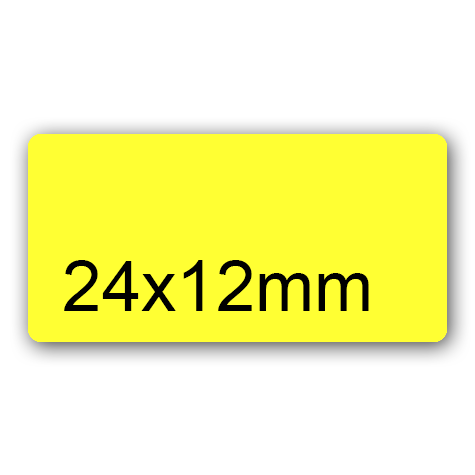 wereinaristea EtichetteAutoadesive, 24x12(12x24mm) CartaGIALLA Adesivo Permanente, angoli arrotondati, per ink-jet, laser e fotocopiatrici, su foglio A4 (210x297mm).
