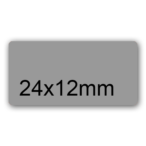 wereinaristea EtichetteAutoadesive, 24x12(12x24mm) CartaGRIGIA Adesivo Permanente, angoli arrotondati, per ink-jet, laser e fotocopiatrici, su foglio A4 (210x297mm).
