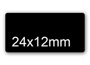wereinaristea EtichetteAutoadesive, 24x12(12x24mm) CartaNERA Adesivo Permanente, angoli arrotondati, per ink-jet, laser e fotocopiatrici, su foglio A4 (210x297mm) BRA2969ner