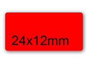 wereinaristea EtichetteAutoadesive, 24x12(12x24mm) CartaROSSA Adesivo Permanente, angoli arrotondati, per ink-jet, laser e fotocopiatrici, su foglio A4 (210x297mm) bra2969RO