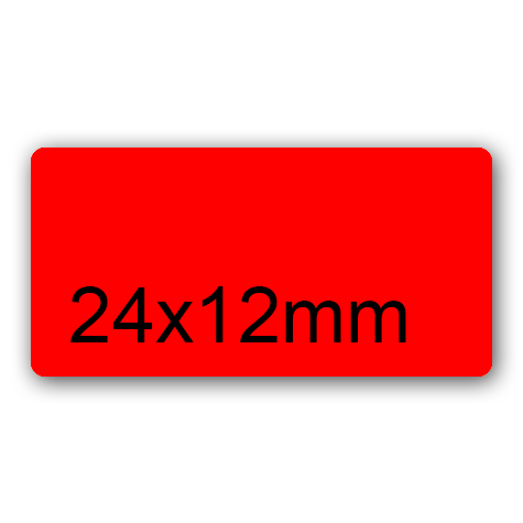 wereinaristea EtichetteAutoadesive, 24x12(12x24mm) CartaROSSA Adesivo Permanente, angoli arrotondati, per ink-jet, laser e fotocopiatrici, su foglio A4 (210x297mm).