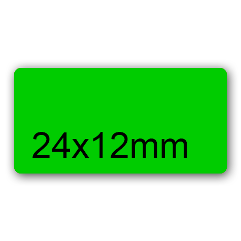 wereinaristea EtichetteAutoadesive, 24x12(12x24mm) CartaVERDE Adesivo Permanente, angoli arrotondati, per ink-jet, laser e fotocopiatrici, su foglio A4 (210x297mm).