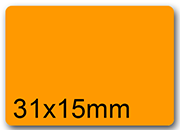 wereinaristea EtichetteAutoadesive, 31x15(15x31mm) CartaARANCIONE Adesivo Permanente, angoli arrotondati, per ink-jet, laser e fotocopiatrici, su foglio A4 (210x297mm) bra2972AR