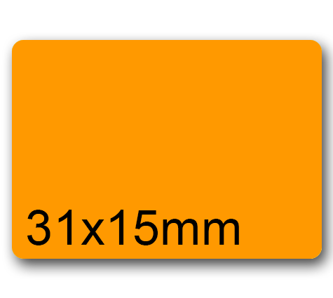 wereinaristea EtichetteAutoadesive, 31x15(15x31mm) CartaARANCIONE Adesivo Permanente, angoli arrotondati, per ink-jet, laser e fotocopiatrici, su foglio A4 (210x297mm).