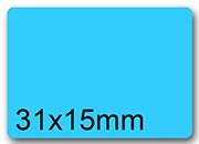 wereinaristea EtichetteAutoadesive, 31x15(15x31mm) CartaAZZURRA Adesivo Permanente, angoli arrotondati, per ink-jet, laser e fotocopiatrici, su foglio A4 (210x297mm) bra2972AZ