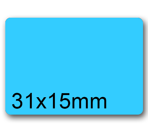 wereinaristea EtichetteAutoadesive, 31x15(15x31mm) CartaAZZURRA Adesivo Permanente, angoli arrotondati, per ink-jet, laser e fotocopiatrici, su foglio A4 (210x297mm).