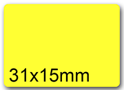 wereinaristea EtichetteAutoadesive, 31x15(15x31mm) CartaGIALLA Adesivo Permanente, angoli arrotondati, per ink-jet, laser e fotocopiatrici, su foglio A4 (210x297mm) bra2972GI