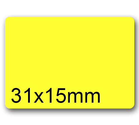 wereinaristea EtichetteAutoadesive, 31x15(15x31mm) CartaGIALLA Adesivo Permanente, angoli arrotondati, per ink-jet, laser e fotocopiatrici, su foglio A4 (210x297mm).