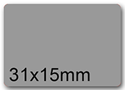 wereinaristea EtichetteAutoadesive, 31x15(15x31mm) CartaGRIGIA Adesivo Permanente, angoli arrotondati, per ink-jet, laser e fotocopiatrici, su foglio A4 (210x297mm) BRA2972GR