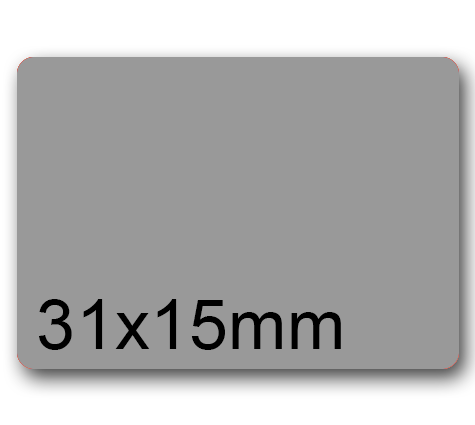 wereinaristea EtichetteAutoadesive, 31x15(15x31mm) CartaGRIGIA Adesivo Permanente, angoli arrotondati, per ink-jet, laser e fotocopiatrici, su foglio A4 (210x297mm).