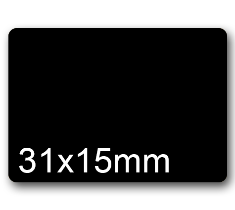 wereinaristea EtichetteAutoadesive, 31x15(15x31mm) CartaNERA Adesivo Permanente, angoli arrotondati, per ink-jet, laser e fotocopiatrici, su foglio A4 (210x297mm).