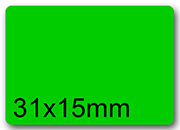 wereinaristea EtichetteAutoadesive, 31x15(15x31mm) CartaVERDE Adesivo Permanente, angoli arrotondati, per ink-jet, laser e fotocopiatrici, su foglio A4 (210x297mm) bra2972VE