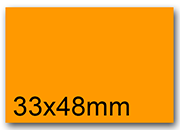 wereinaristea EtichetteAutoadesive, 33x48mm(48x33) CartaARANCIONE Adesivo Permanente, angoli a spigolo, per ink-jet, laser e fotocopiatrici, su foglio A4 (210x297mm) BRA2973ara