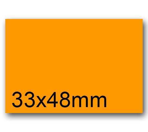 wereinaristea EtichetteAutoadesive, 33x48mm(48x33) CartaARANCIONE Adesivo Permanente, angoli a spigolo, per ink-jet, laser e fotocopiatrici, su foglio A4 (210x297mm).