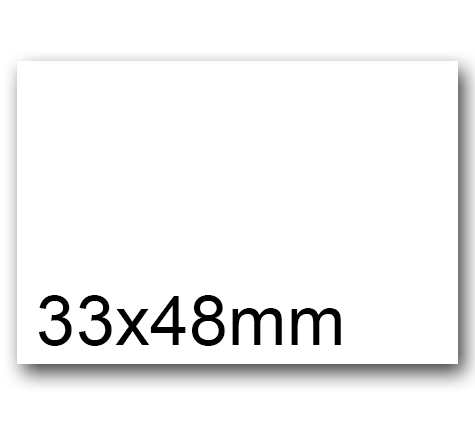 wereinaristea EtichetteAutoadesive, 33x48mm(48x33) CartaBIANCA Adesivo Permanente, angoli a spigolo, per ink-jet, laser e fotocopiatrici, su foglio A4 (210x297mm).