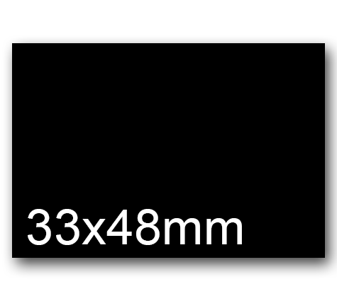 wereinaristea EtichetteAutoadesive, 33x48mm(48x33) CartaNERA Adesivo Permanente, angoli a spigolo, per ink-jet, laser e fotocopiatrici, su foglio A4 (210x297mm).