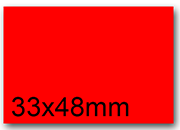 wereinaristea EtichetteAutoadesive, 33x48mm(48x33) CartaROSSA Adesivo Permanente, angoli a spigolo, per ink-jet, laser e fotocopiatrici, su foglio A4 (210x297mm) bra2973RO