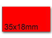 wereinaristea EtichetteAutoadesive, 35x18mm(18x35) CartaROSSA ROSSO, adesivo Permanente, angoli a spigolo, per ink-jet, laser e fotocopiatrici, su foglio A4 (210x297mm) bra2975RO