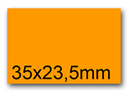 wereinaristea EtichetteAutoadesive, 35x23,5mm(23,5x35) CartaARANCIONE Adesivo Permanente, angoli a spigolo, per ink-jet, laser e fotocopiatrici, su foglio A4 (210x297mm) bra2976ar