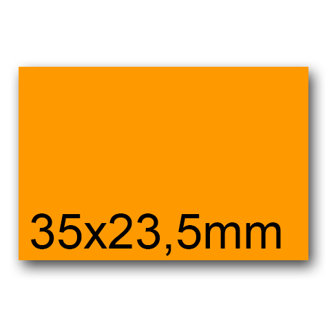 wereinaristea EtichetteAutoadesive, 35x23,5mm(23,5x35) CartaARANCIONE Adesivo Permanente, angoli a spigolo, per ink-jet, laser e fotocopiatrici, su foglio A4 (210x297mm).