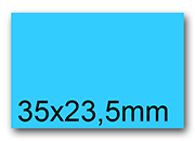 wereinaristea EtichetteAutoadesive, 35x23,5mm(23,5x35) CartaAZZURRA Adesivo Permanente, angoli a spigolo, per ink-jet, laser e fotocopiatrici, su foglio A4 (210x297mm) bra2976AZ