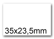 wereinaristea EtichetteAutoadesive, 35x23,5mm(23,5x35) CartaBIANCA Adesivo Permanente, angoli a spigolo, per ink-jet, laser e fotocopiatrici, su foglio A4 (210x297mm) bra2976