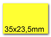 wereinaristea EtichetteAutoadesive, 35x23,5mm(23,5x35) CartaGIALLA Adesivo Permanente, angoli a spigolo, per ink-jet, laser e fotocopiatrici, su foglio A4 (210x297mm) bra2976GI