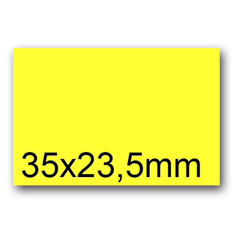 wereinaristea EtichetteAutoadesive, 35x23,5mm(23,5x35) CartaGIALLA Adesivo Permanente, angoli a spigolo, per ink-jet, laser e fotocopiatrici, su foglio A4 (210x297mm).