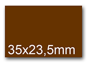 wereinaristea EtichetteAutoadesive, 35x23,5mm(23,5x35) CartaMARRONE Adesivo Permanente, angoli a spigolo, per ink-jet, laser e fotocopiatrici, su foglio A4 (210x297mm).