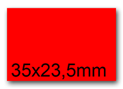 wereinaristea EtichetteAutoadesive, 35x23,5mm(23,5x35) CartaROSSA Adesivo Permanente, angoli a spigolo, per ink-jet, laser e fotocopiatrici, su foglio A4 (210x297mm) bra2976RO