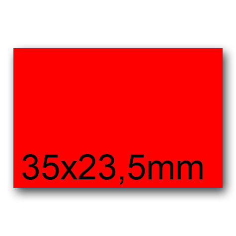 wereinaristea EtichetteAutoadesive, 35x23,5mm(23,5x35) CartaROSSA Adesivo Permanente, angoli a spigolo, per ink-jet, laser e fotocopiatrici, su foglio A4 (210x297mm).