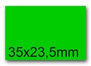 wereinaristea EtichetteAutoadesive, 35x23,5mm(23,5x35) CartaVERDE Adesivo Permanente, angoli a spigolo, per ink-jet, laser e fotocopiatrici, su foglio A4 (210x297mm).