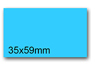 wereinaristea EtichetteAutoadesive, 35x59mm(59x35) CartaAZZURRA Adesivo Permanente, angoli a spigolo, per ink-jet, laser e fotocopiatrici, su foglio A4 (210x297mm) bra2978AZ