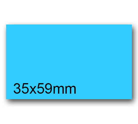 wereinaristea EtichetteAutoadesive, 35x59mm(59x35) CartaAZZURRA Adesivo Permanente, angoli a spigolo, per ink-jet, laser e fotocopiatrici, su foglio A4 (210x297mm).