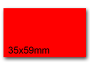 wereinaristea EtichetteAutoadesive, 35x59mm(59x35) CartaROSSA Adesivo Permanente, angoli a spigolo, per ink-jet, laser e fotocopiatrici, su foglio A4 (210x297mm) bra2978RO