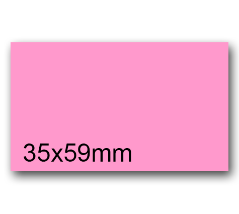 wereinaristea EtichetteAutoadesive, 35x59mm(59x35) CartaROSA Adesivo Permanente, angoli a spigolo, per ink-jet, laser e fotocopiatrici, su foglio A4 (210x297mm).