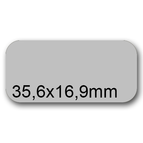 wereinaristea EtichetteAutoadesive, 35,6x16,9(16,9x35,6mm) PoliestereARGENTO Opaco Adesivo permanente, angoli arrotondati, per ink-jet, laser e fotocopiatrici, su foglio A4 (210x297mm).