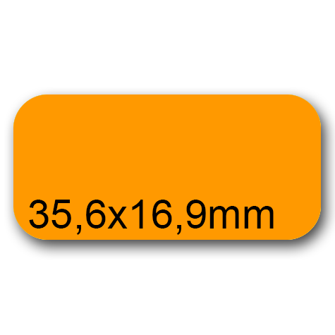 wereinaristea EtichetteAutoadesive, 35,6x16,9(16,9x35,6mm) CartaARANCIONE Adesivo permanente, angoli arrotondati, per ink-jet, laser e fotocopiatrici, su foglio A4 (210x297mm).