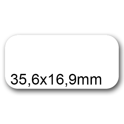 wereinaristea EtichetteAutoadesive, 35,6x16,9(16,9x35,6mm) CartaBIANCA Adesivo permanente, angoli arrotondati, per ink-jet, laser e fotocopiatrici, su foglio A4 (210x297mm).
